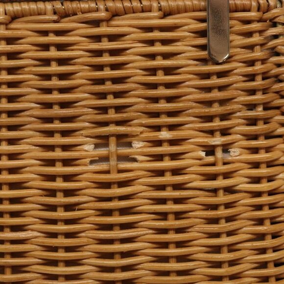 Salvatore Ferragamo Gancini Hand Bag Wicker Beige Gold Auth 132381 - Picture 11 of 16